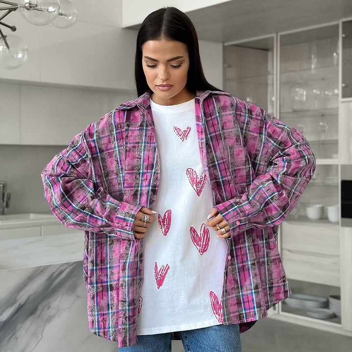 Dame Casual Ternet Bluse med Oversized Snit Stilla
