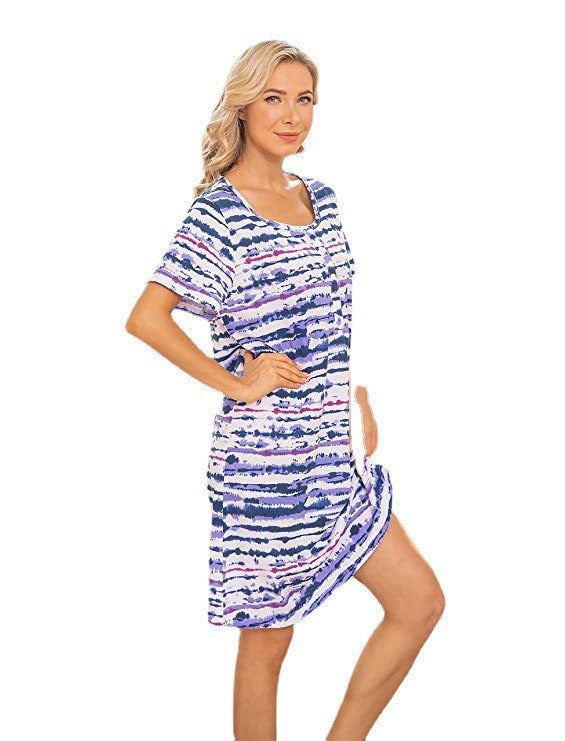 Dame Fritid Tie-Dye Skjortekjole Stilla