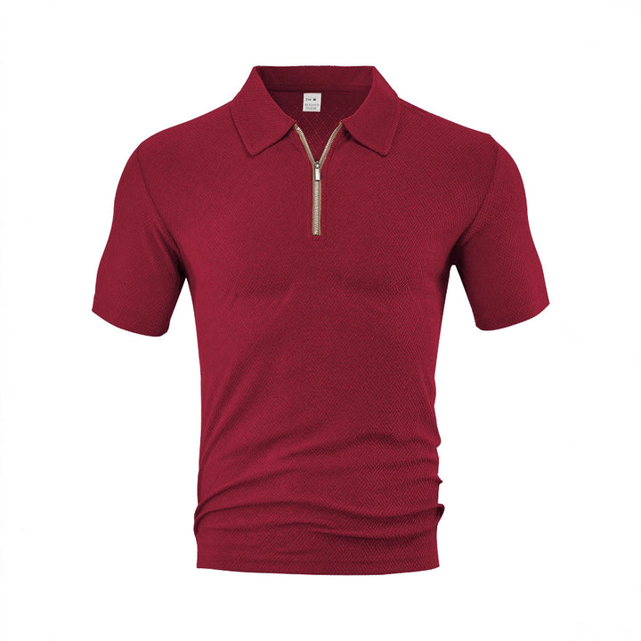 Herrer sporty kortærmet polo med lynlås og struktureret design Stilla