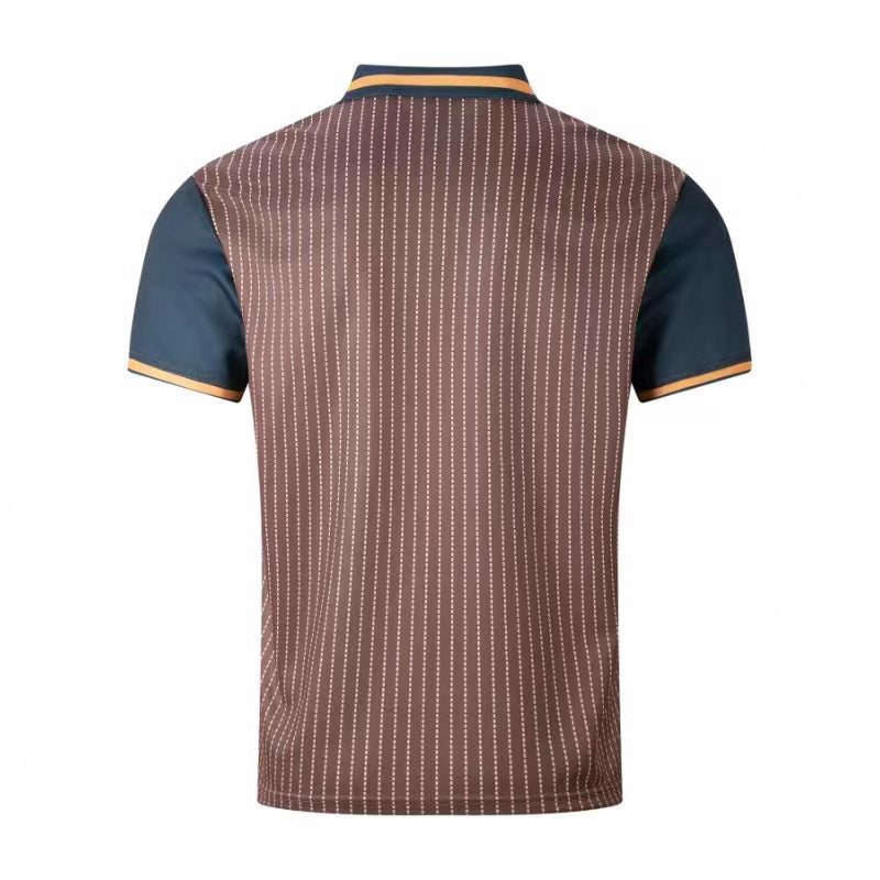 Herrer kortærmet polo shirt med elegante striber og kontrast accenter Stilla