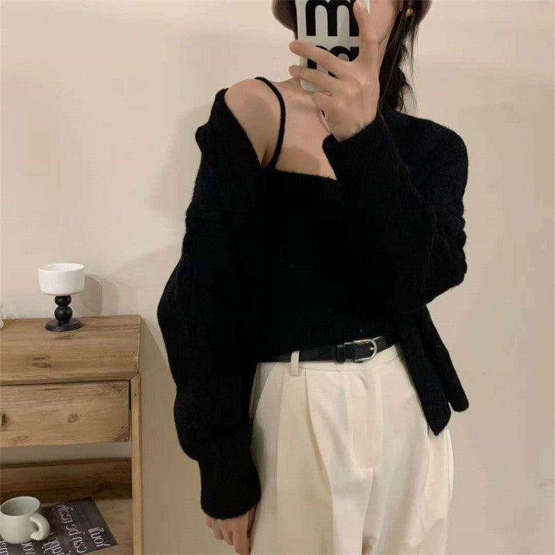 Kvinders cardigan i kabelstrikdesign med knaplukning og elegant pasform Stilla