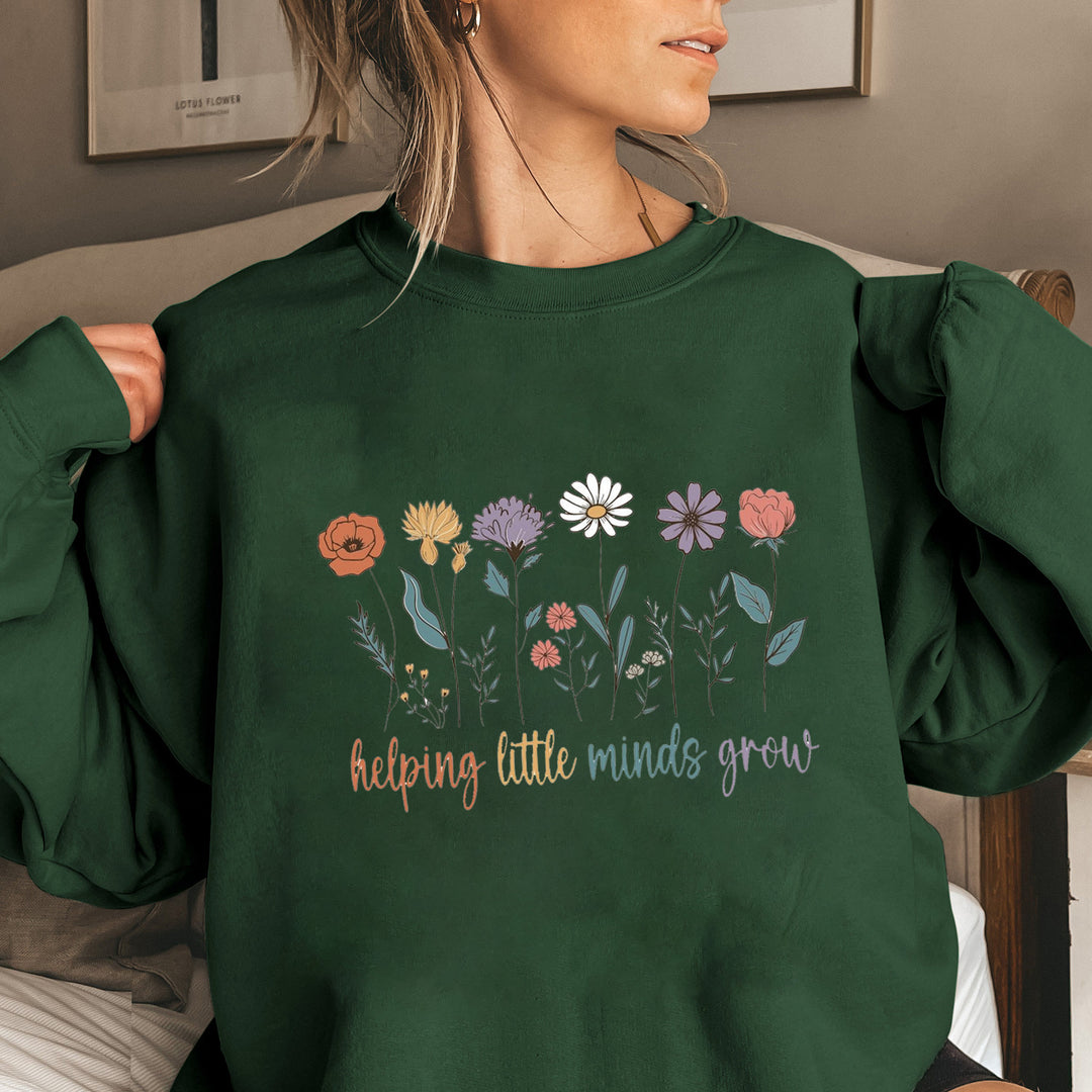 Kvinders sweatshirt med voluminøse ærmer og motiverende blomsterprint Stilla