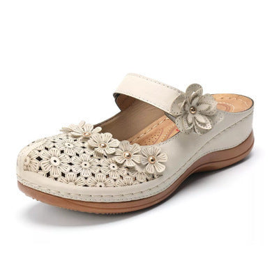Dame blomst dekorerede clogs med ergonomisk fodseng Stilla