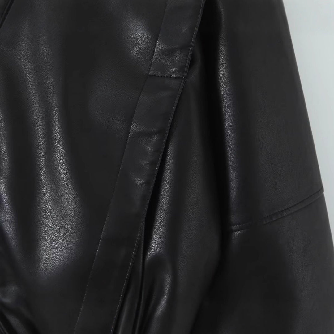 Kvinders fashionable bikerjakke med elastiske manchetter Stilla