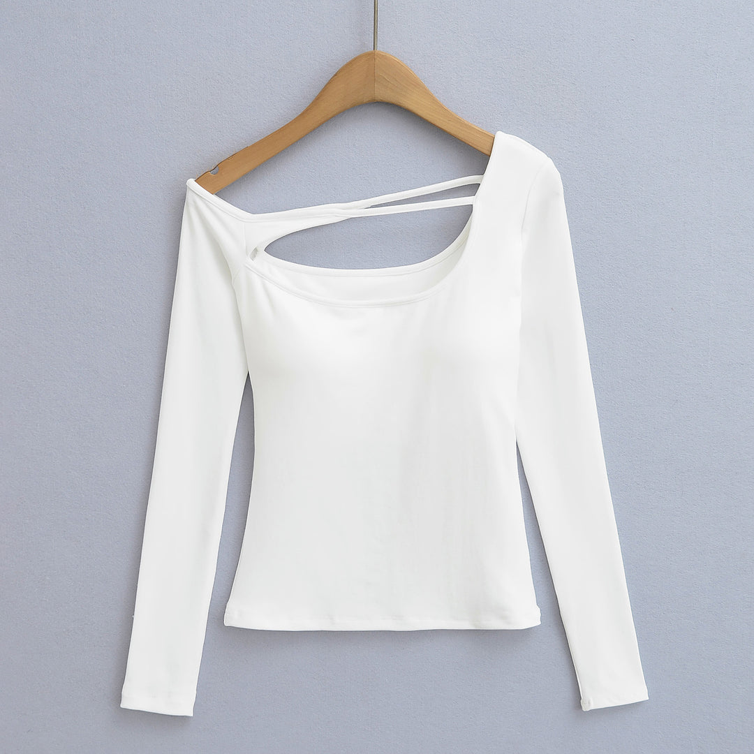 Dame langærmet top med innovativt cut-out-design og figursyet pasform Stilla