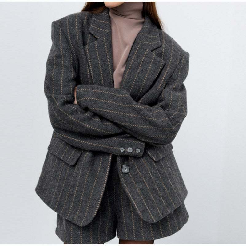 Dame Oversized Blazerjakke med elegante striber Stilla
