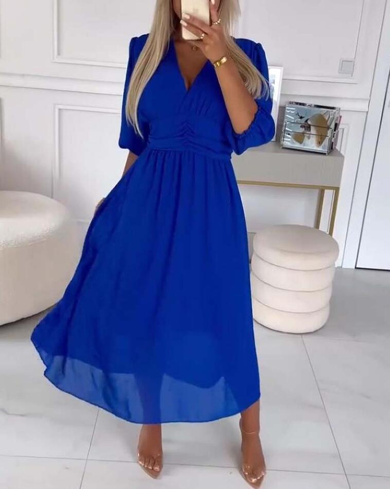 Dame Elegant Chiffon Wrap Kjole Stilla