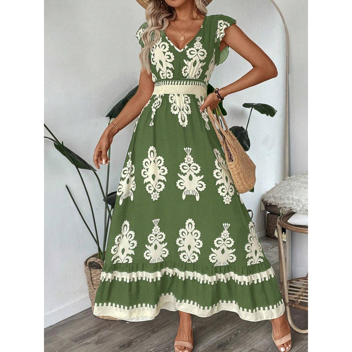 Dame Maxikjole med elegant mønster Stilla