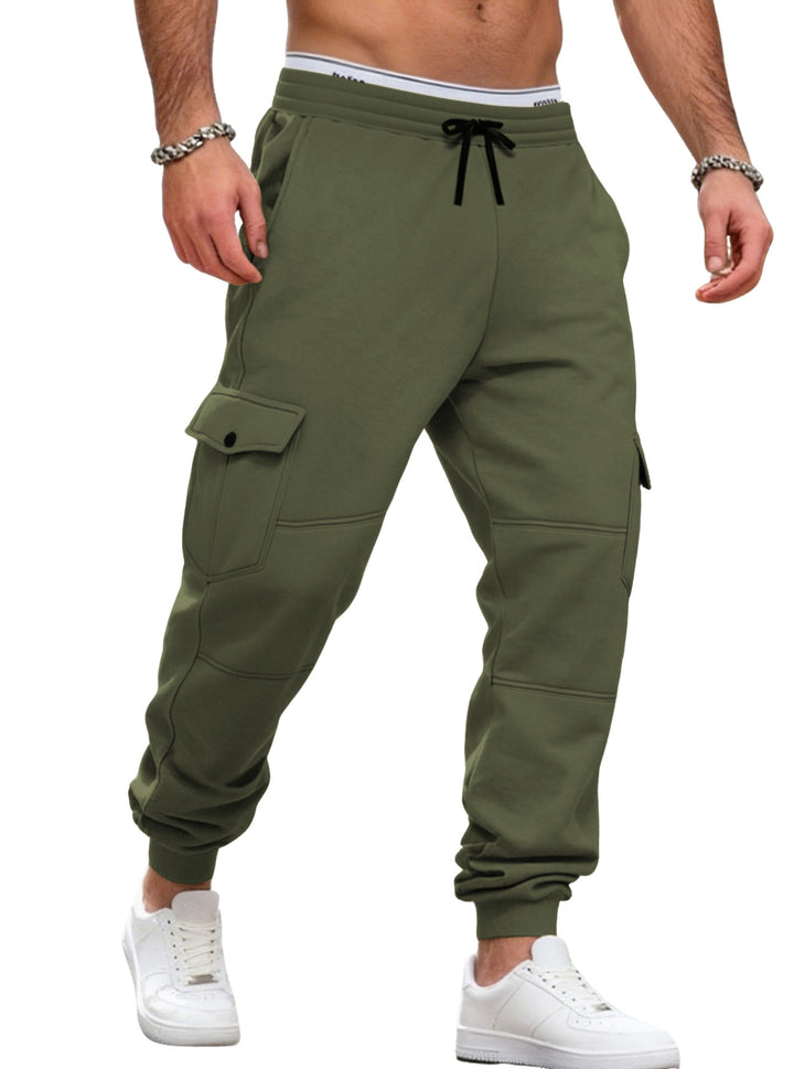 Herre nan sporty joggingsbukser med cargolommer snor og ribbet ankelkant Skovae