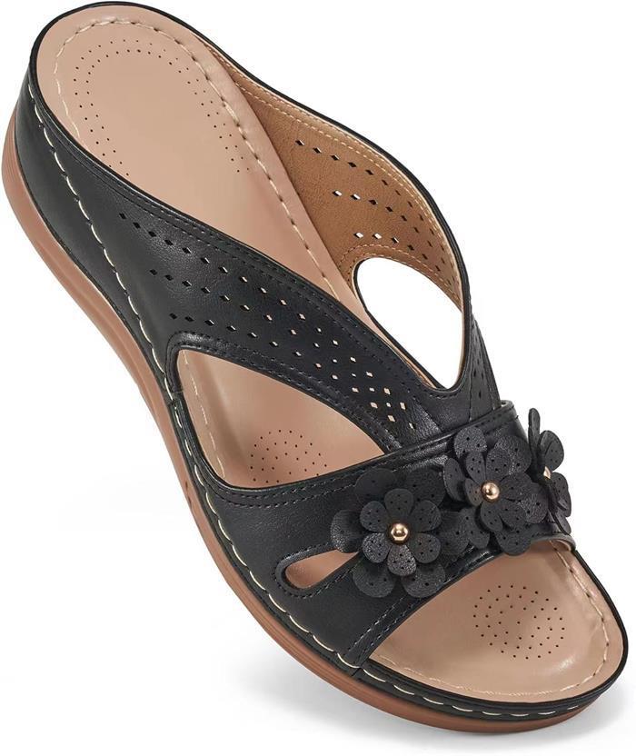 Dame Sandaler med elegante blomsterapplikationer og åndbart design Stilla