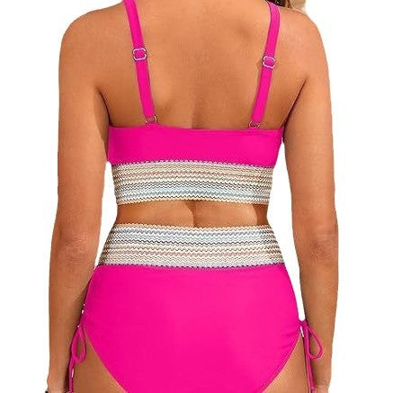 Dame bikini sæt med kreativt indpaknings top og højt skåret trusse Stilla