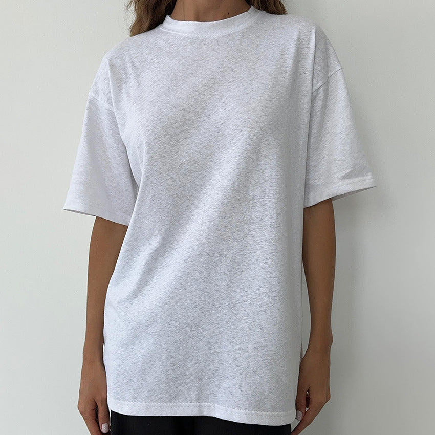 Dame Oversized T-shirt lavet af højkvalitets bomuld med komfortabel pasform og afslappet look Stilla