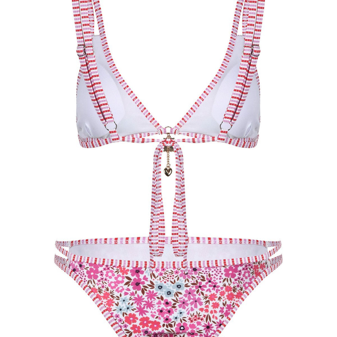 Dame bikini-sæt med blomster mønster og justerbare stropper Skovae
