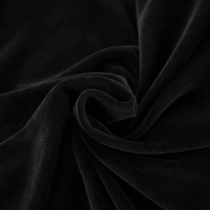 Dame luksuriøst velour loungewear sæt med bindekrave og dyb v-udskæring Stilla
