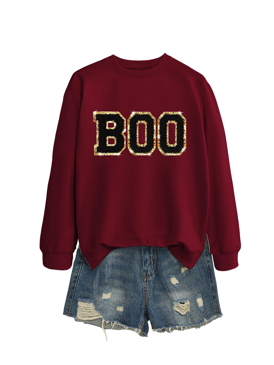Dame sweatshirt med glitrende print Stilla