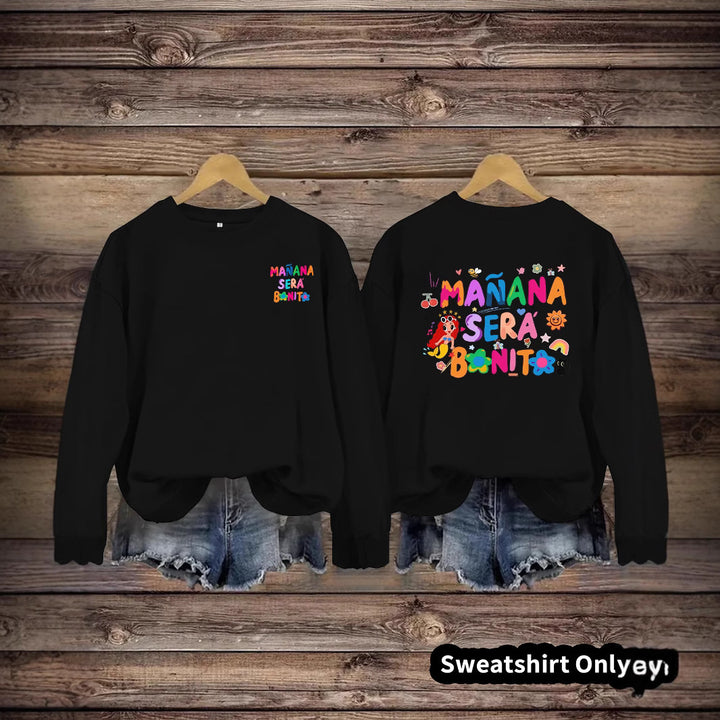 Kvinders sweatshirt med legende farverig print og afslappet pasform Stilla