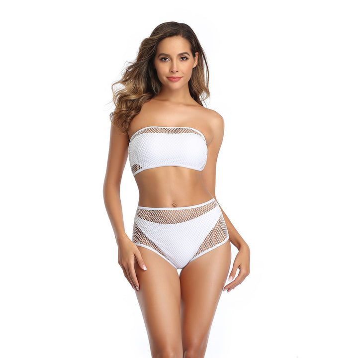 Kvinder High-Waisted Mesh Bikini Sæt Stilla
