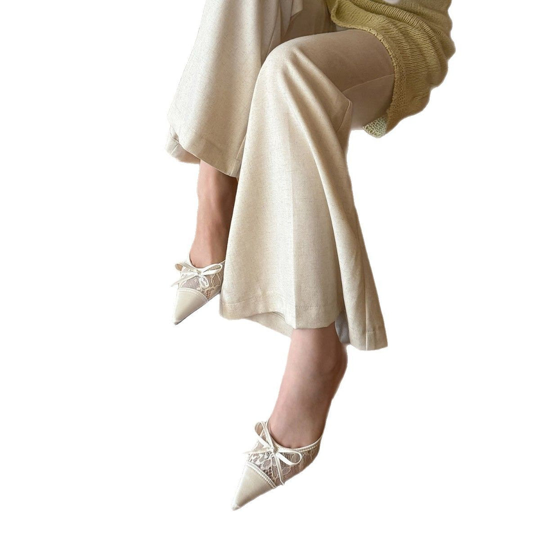 Dame elegante spids-mules med spids og sløjfedetalje Stilla