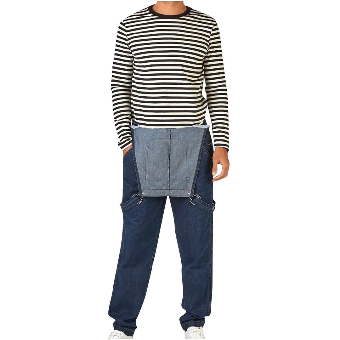 Herrer ærmeløs bukser i moderne denim-look med justerbare stropper og praktiske lommer Stilla