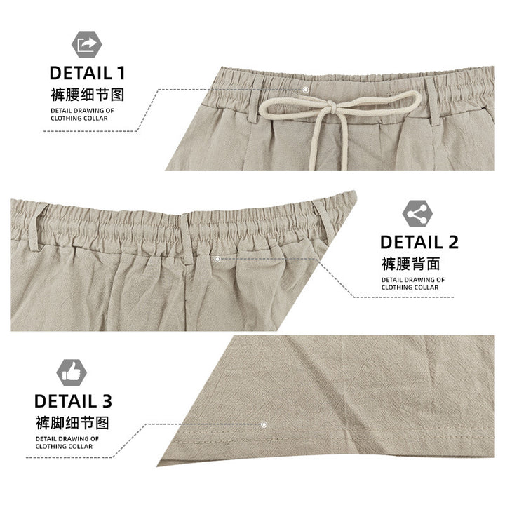 Herrer knæ-lange lette funktionelle shorts med elastisk talje, snortræk og dybe stiklommer Skovae