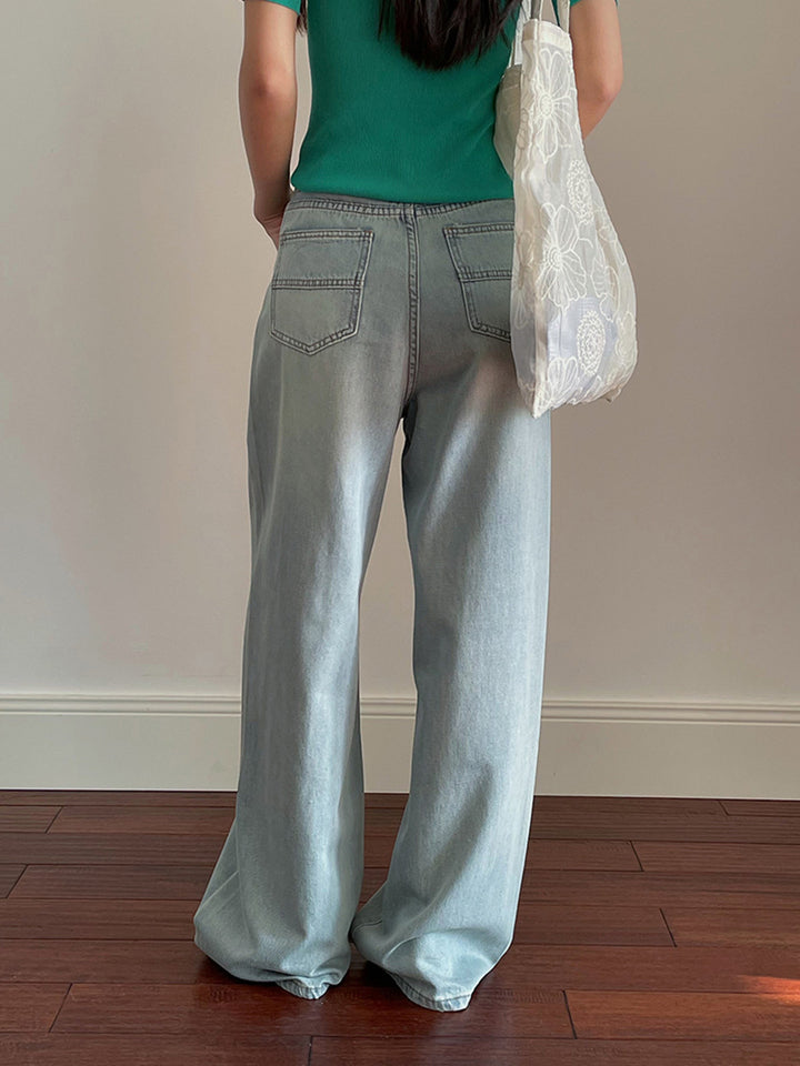 Dame vidde High-Waist Jeans i casual snit og moderigtig vintage-look Stilla