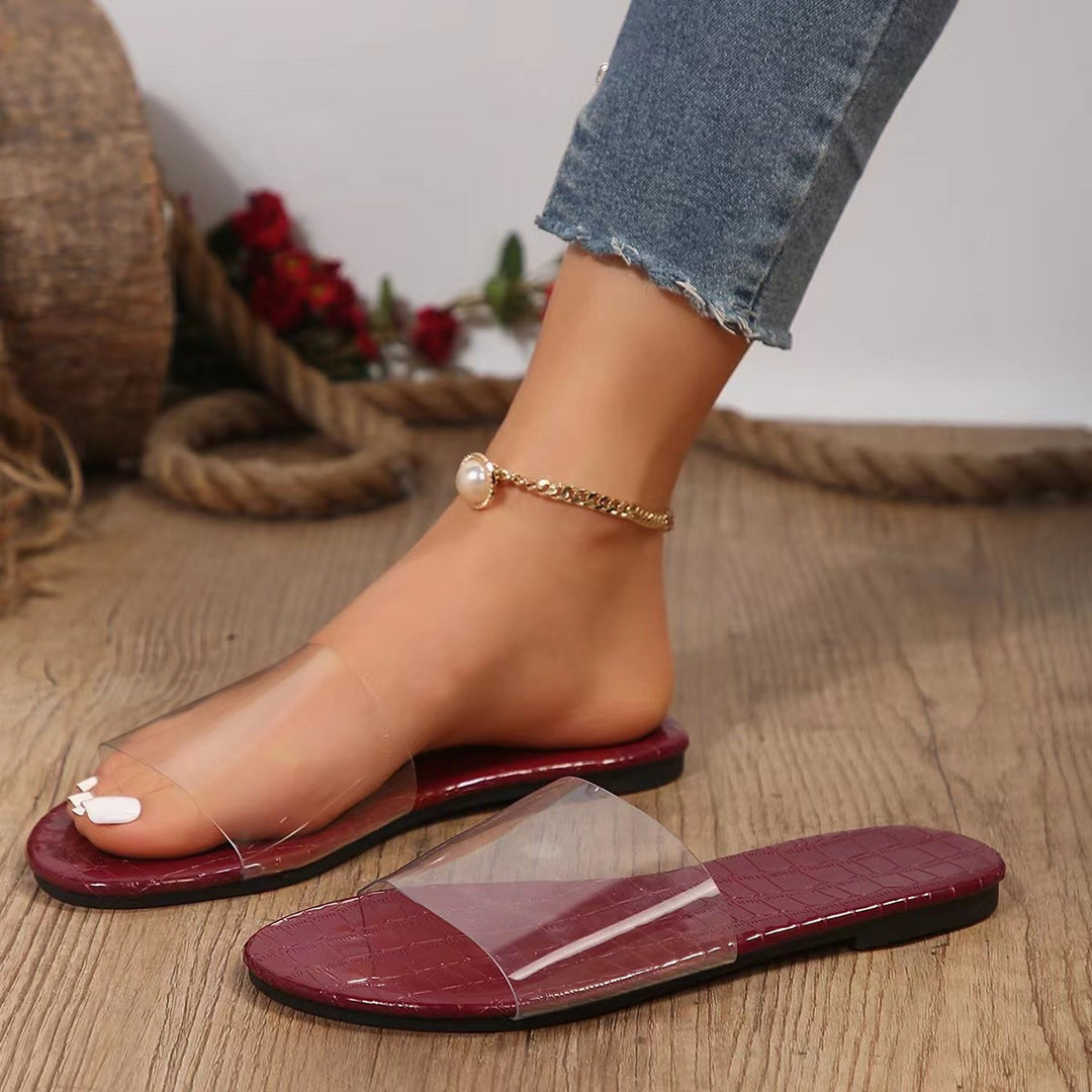 Damer Åbne Slide-Sandaler med transparente Remme og behagelig Indersål Stilla
