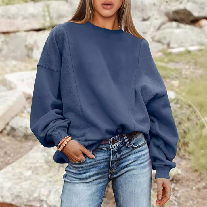 Dame afslappet oversized sweater med moderne snit og blødt foer Stilla