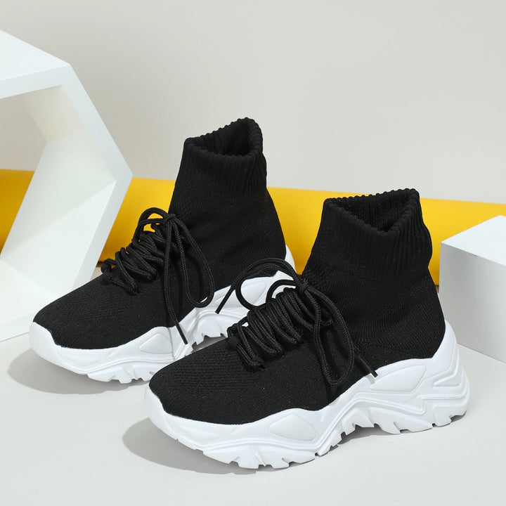 Dame Høj Strik-Sneakers med fleksibel Ankelafslutning Stilla