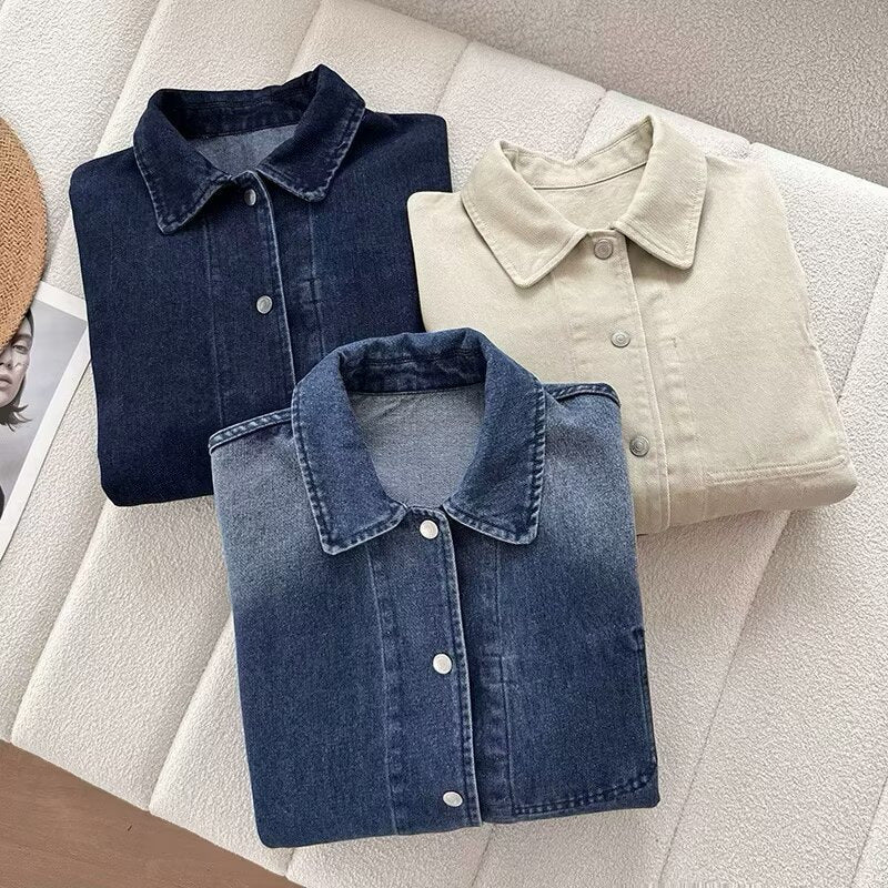 Kvindernes afslappede denimjakke med moderne lommer Stilla