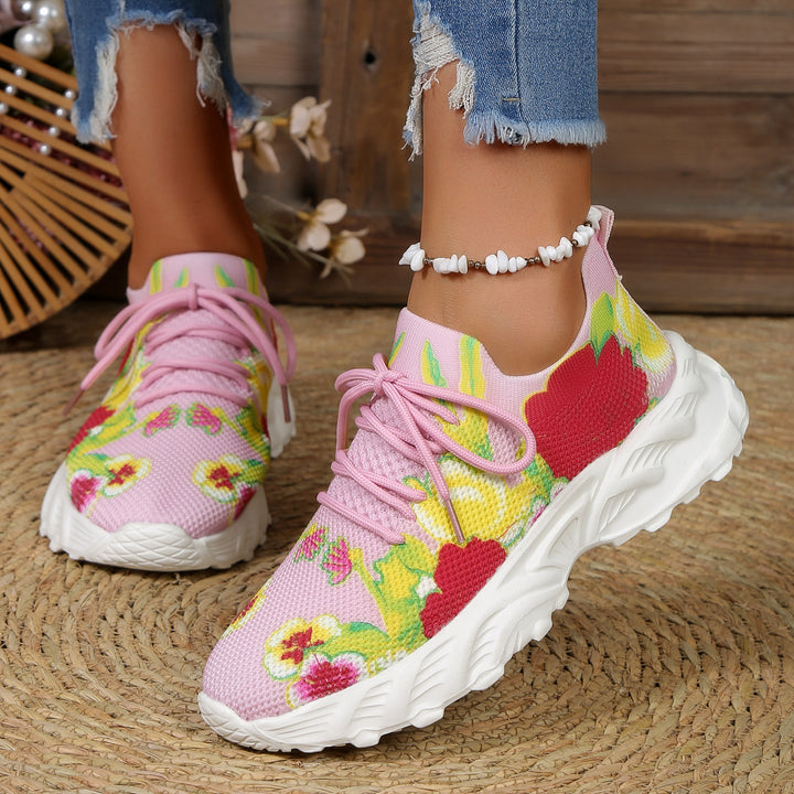 Dame Åndbar Sneakers med blomsterdesign og skridsikker sål Stilla