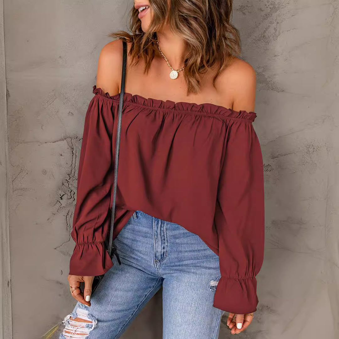 Dame Off-Shoulder Bluse med Rüschendetails Stilla