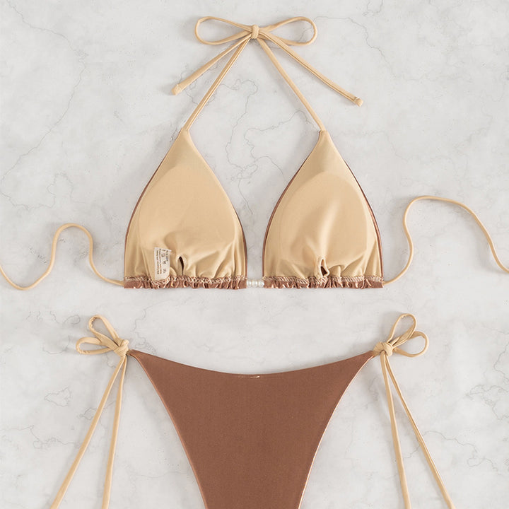 Dame Triangel-Bikini med elegant snørelook Skovae