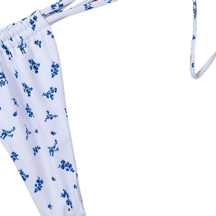 Dame triangel-bikini med blomster mønster og justerbart bindingssystem Skovae