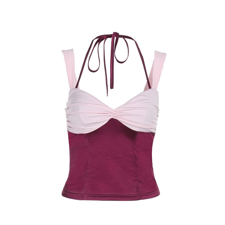 Damer crop-top med skulderfri design og raffinerede flæsedetaljer Skovae