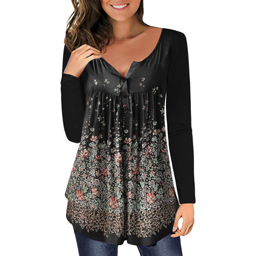 Damebluse med blomsterprint Stilla