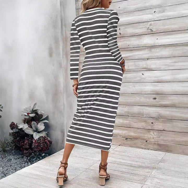 Dame Lang Strandkjole med Wrap-Design Stilla
