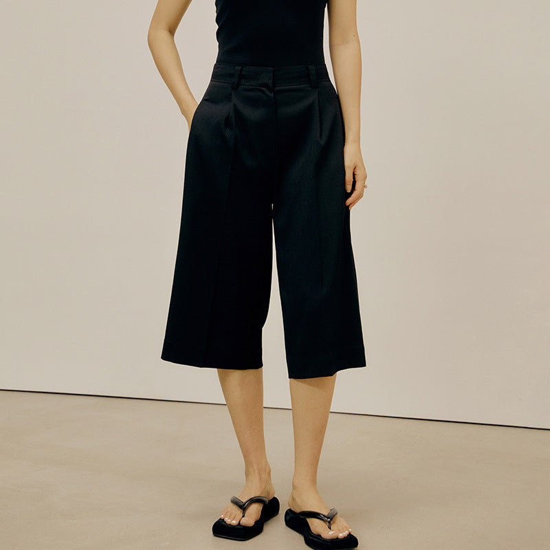 Dame højt skåret culotte med elegant bundfoldsstruktur Stilla