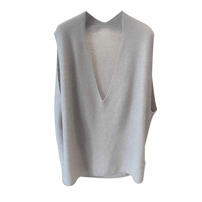 Damepullover med V-udskæring og elegant design Stilla