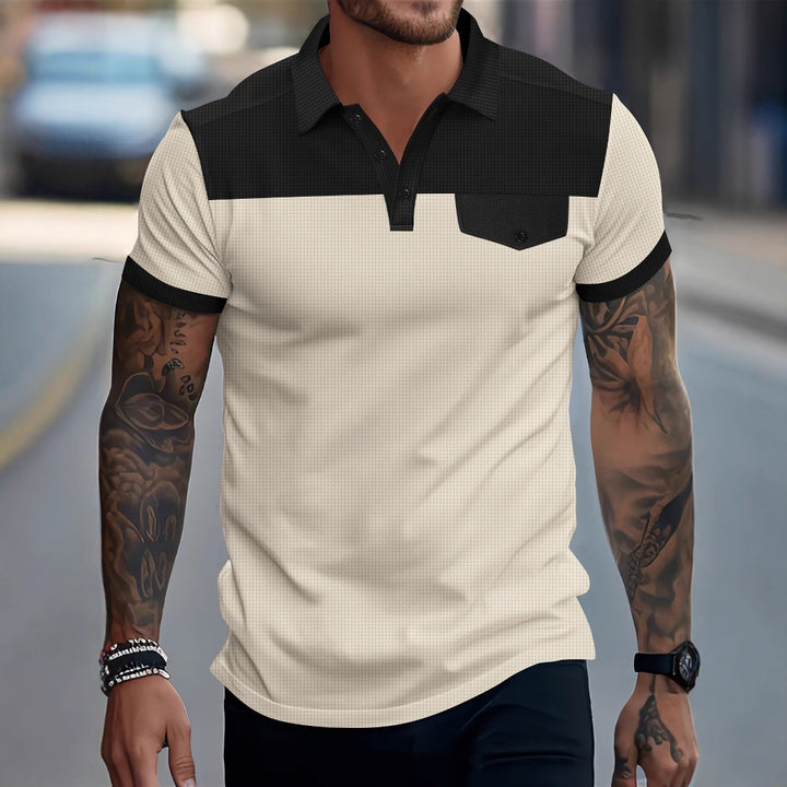 Herrer Poloshirt med moderne blokdesign Stilla