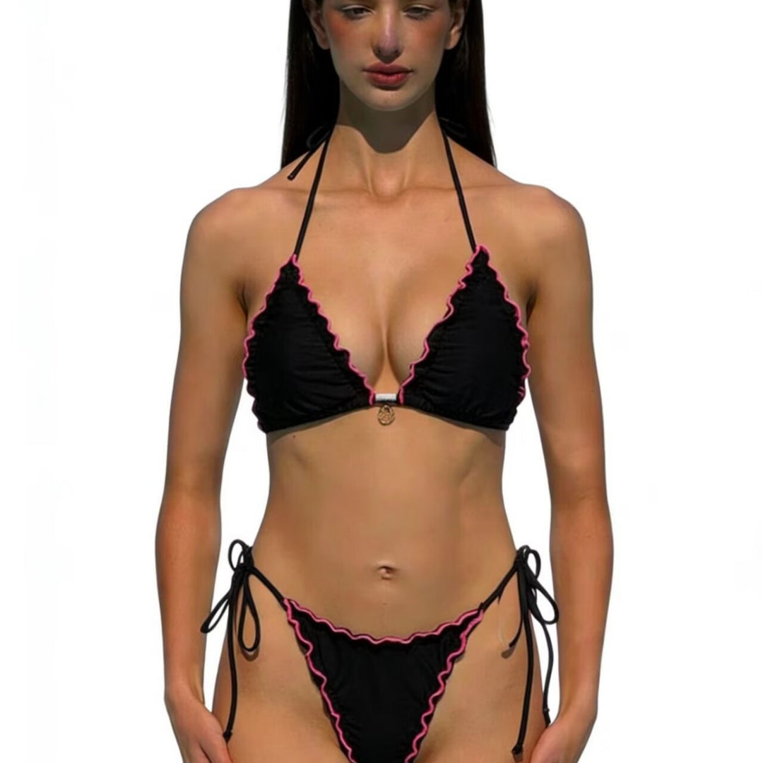 Dame Triangel-Bikini-Sæt med raffinerede ruffles detaljer Skovae