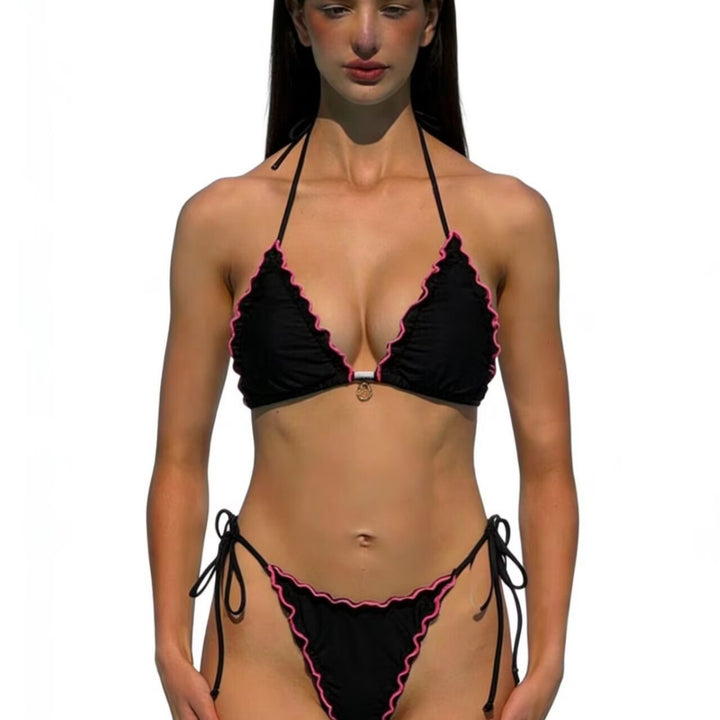 Dame Triangel-Bikini-Sæt med raffinerede ruffles detaljer Skovae