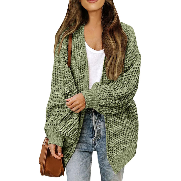 Kvinders chunky strikket cardigan med en afslappet pasform og sænkede skuldre Stilla