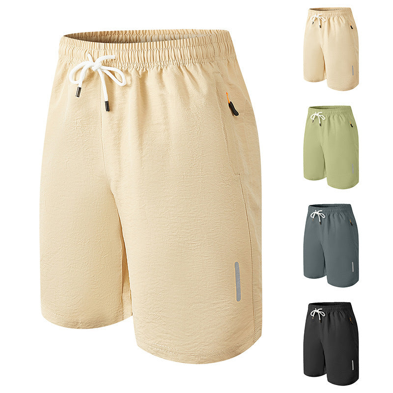 Herrer nan ultralet hurtigtørrende sports- og badshorts med elastisk bund snøre lynlåslomme og reflekterende detalje Skovae