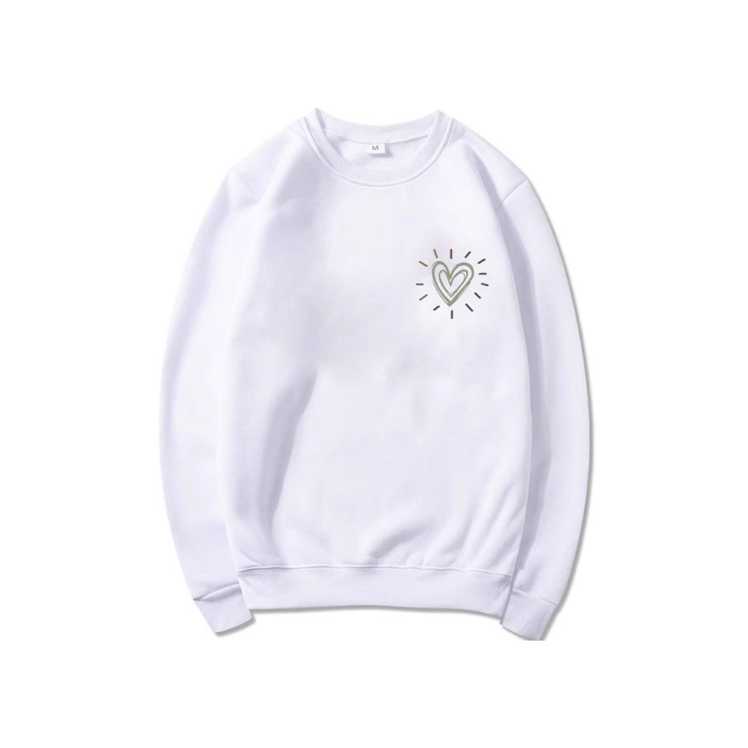 Kvinderne Oversized Hoodie med Sødt Hjerte Motiv og Casual Snit Stilla