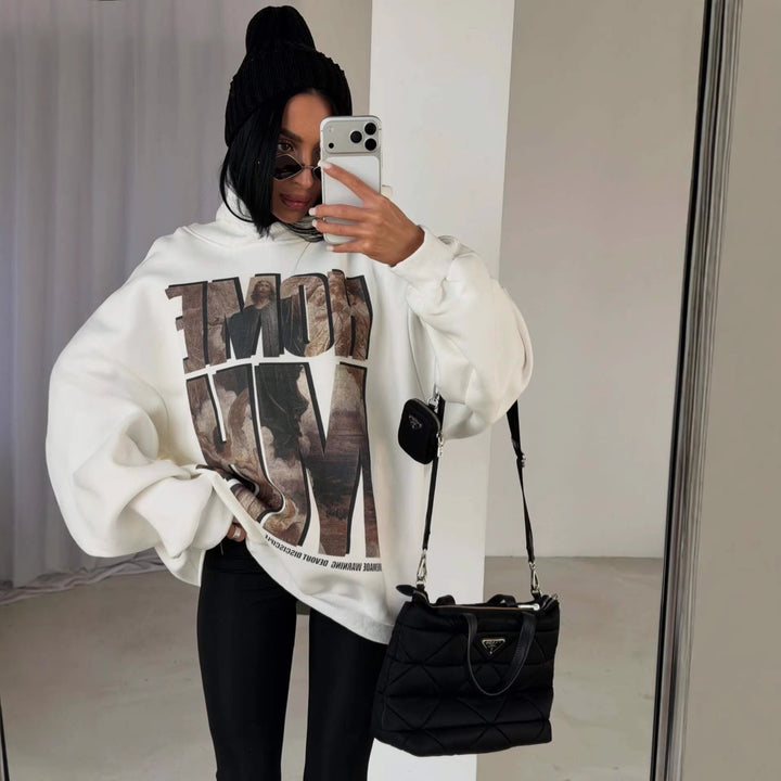 Kvinders oversized hoodie med fremtrædende grafisk print Stilla