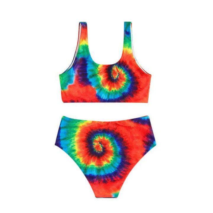 Dame bikini-sæt med livligt spiralmønster Skovae