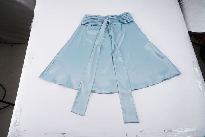 Damen eleganter Midirock mit gesmoktem Bund und losem Schnitt Skovae