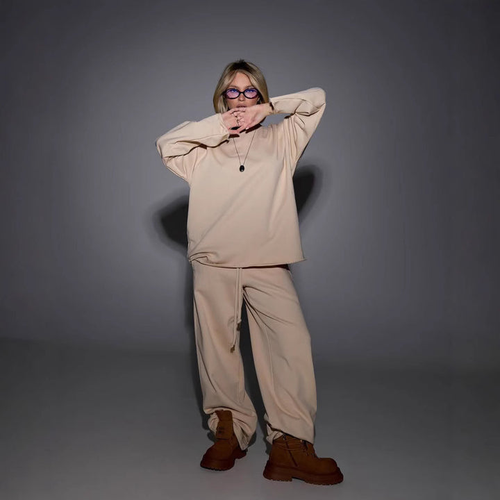 Kvindernes komfortable sweatshirt og løse jogger sæt Skovae