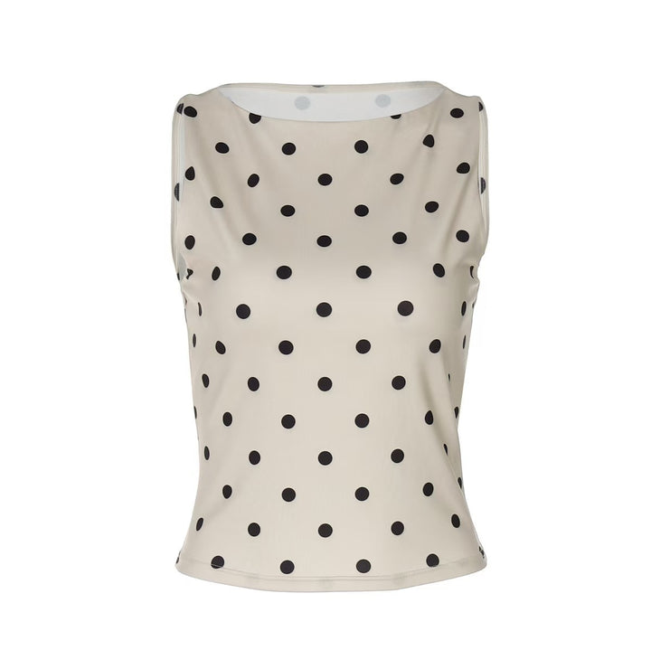 Dame Ærmeløs Polka-Dots Top Skovae