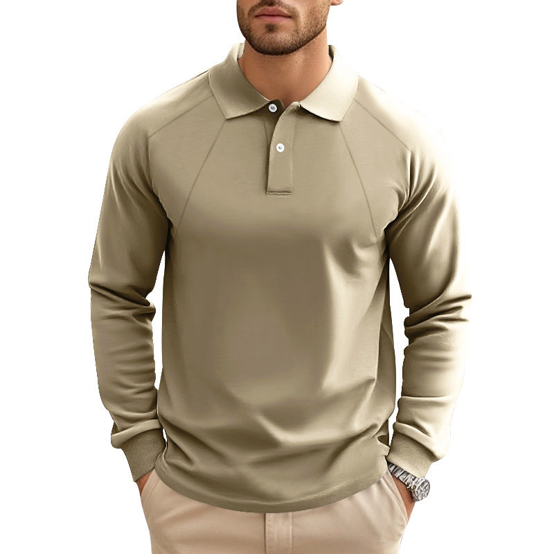 Herrer Poloshirt med lange ærmer og moderne ståkrave Stilla